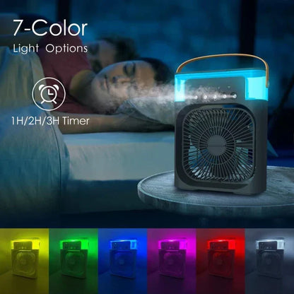 Portable Air Conditioner Fan 3 Wind Speeds 600ml Air Humidifier 7s LED Night Light Personal Cooling Fan Air Cooler Ice Air Cooler Fan Sprays 2 Year Warranty
