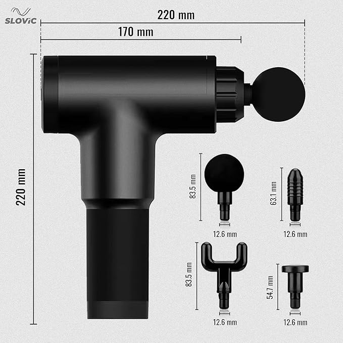Massager Gun For Full Body Massager [4 Headsl] 6 Speed Mode Massager for Full Body Pain Relief, Muscle Relaxation of Neck, Shoulder, Back, Foot for Men & Women, Black.