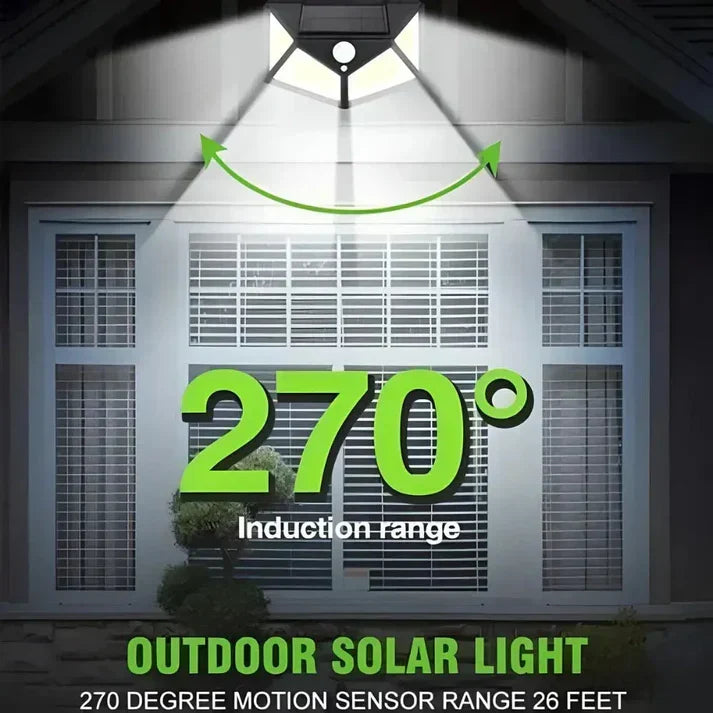 Solar Lights-Bright Solar Wireless Security Motion Sensor 100 Led Night Light for Home and Garden